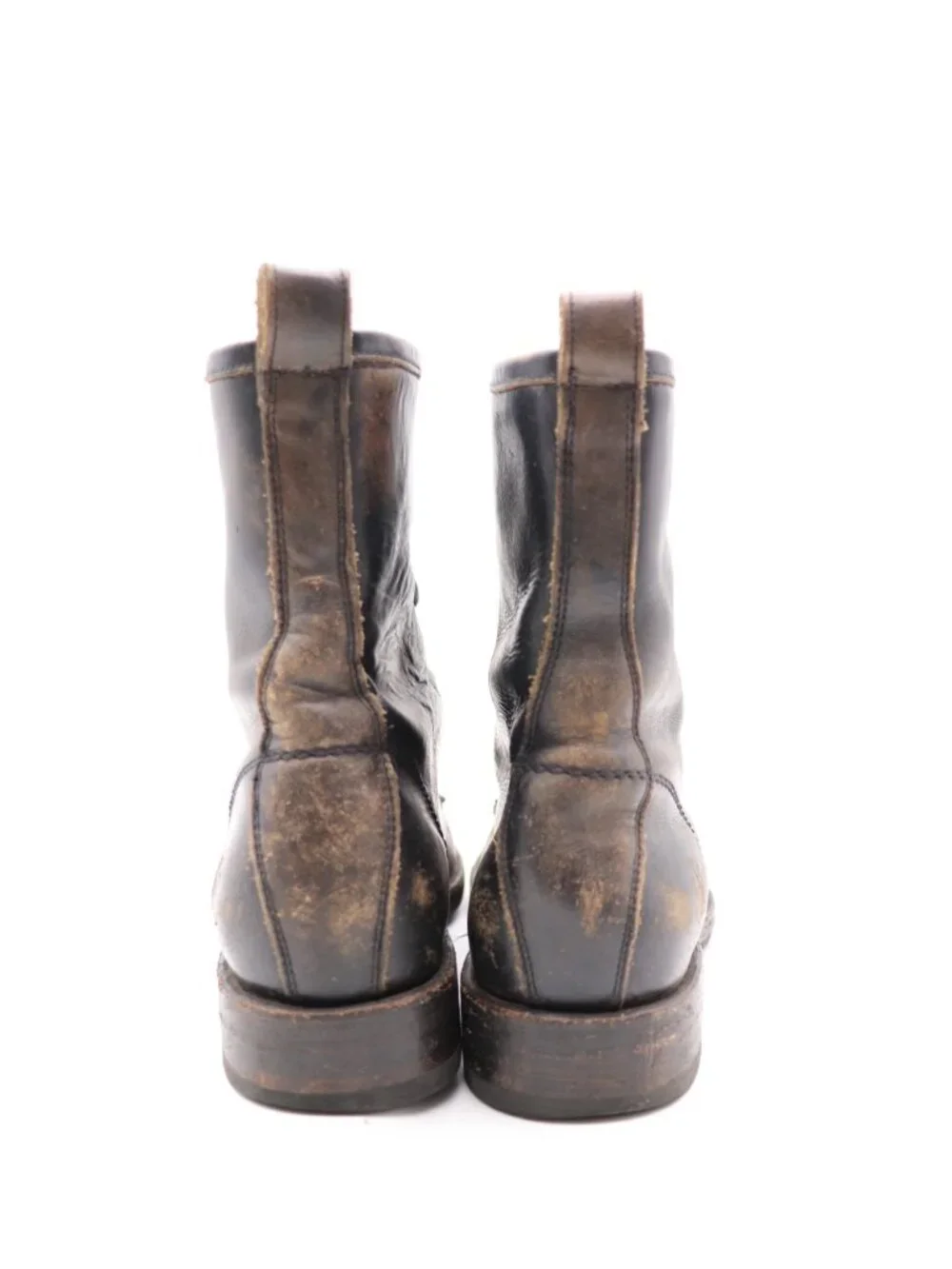 Frye Veronica Rustic Black Women’s 9.5 B Distressed Leather Combat Lace Up Boots